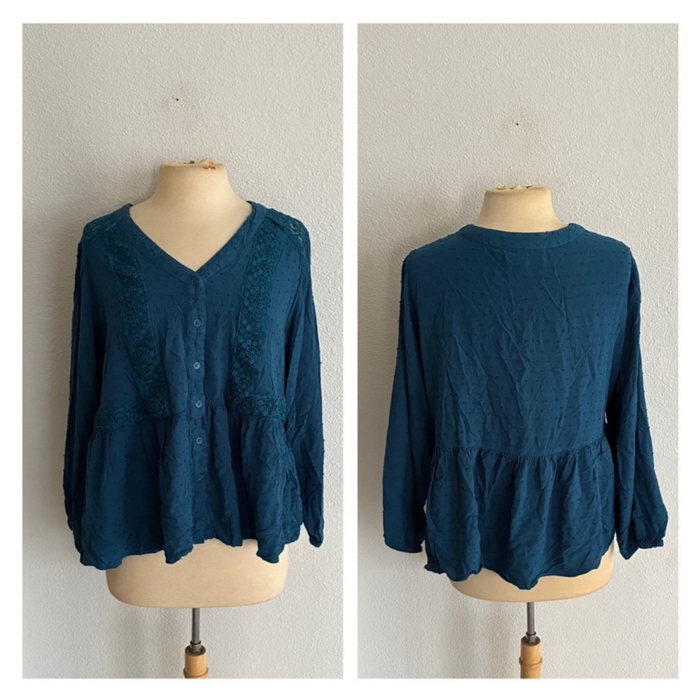 Lane Bryant Swiss dot blouse
